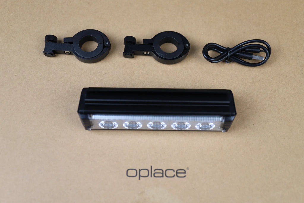 Aluminum Multi - LED Bike Front Light - USB - C Rechargeable, IP65 Waterproof, 3 - 5 LED Options - OPlace