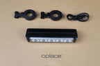 Multi-LED USB-C rechargeable bike front light kit with two mounts and a USB cable