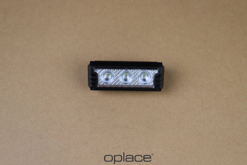 Multi-LED USB-C rechargeable bike front light shown from above on an OPlace background