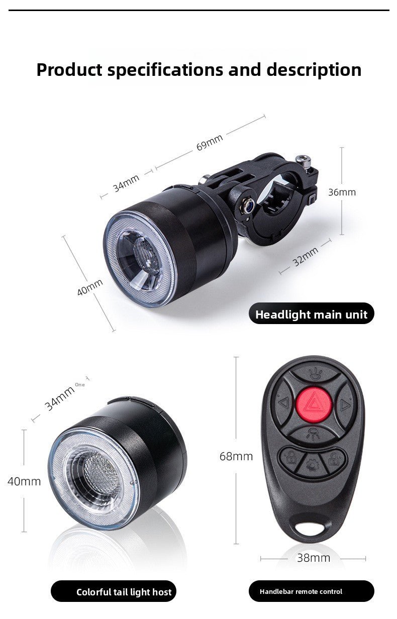Bicycle Front & Rear Light Set for Commuting and E - Bikes, USB - C Rechargeable, Waterproof - OPlace