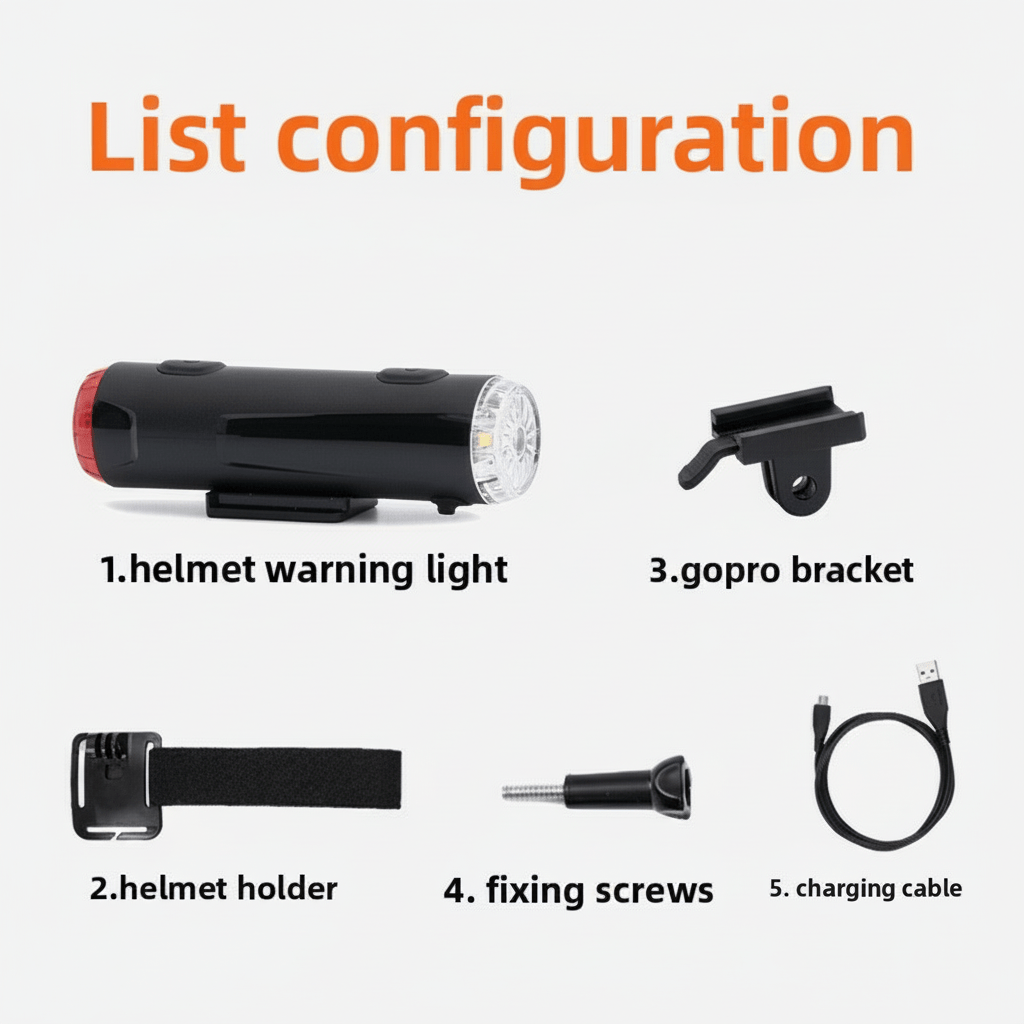 E - Bike & Bicycle 2 - in - 1 Helmet Light – Front & Rear LED, USB Rechargeable, 360° Visibility, Weather - Resistant - OPlace