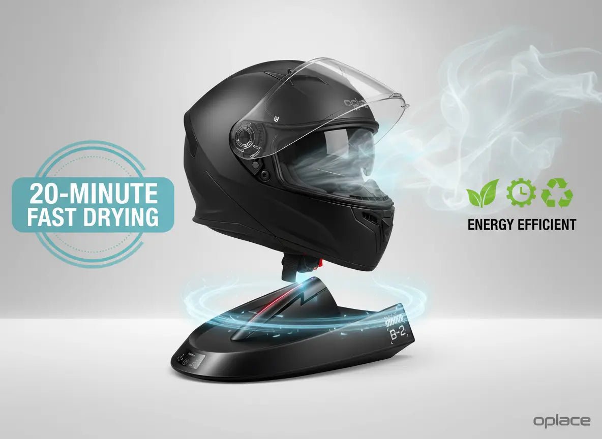 Fast Dry Helmet Dryer - 20 - Minute - UV+Negative - Ion Purification - Commuter Essential - OPlace