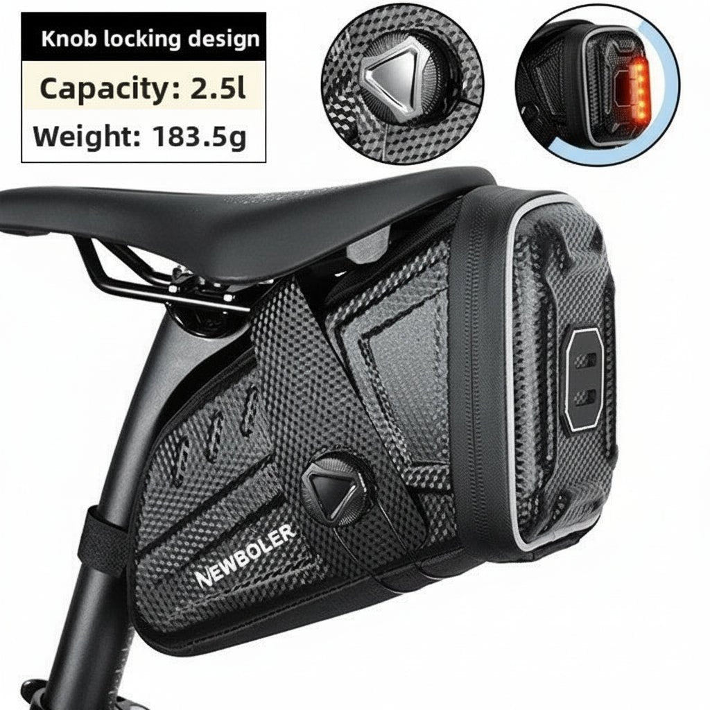 Hard Shell Bike Saddle Bag (2.5L) — Quick - Release Dial Mount, Water - Resistant, Large Capacity | OPlace - OPlace