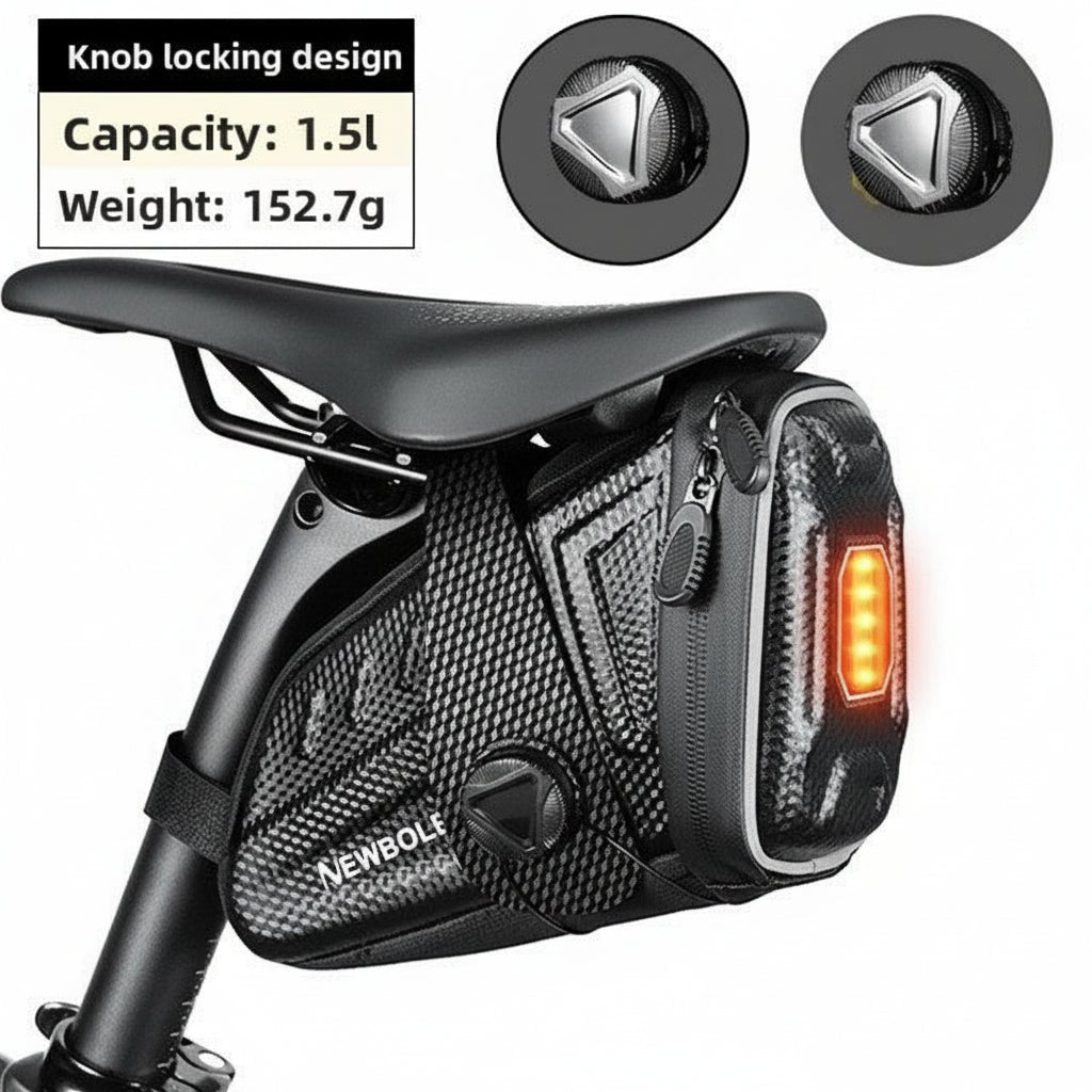 Hard Shell Bike Saddle Bag (2.5L) — Quick - Release Dial Mount, Water - Resistant, Large Capacity | OPlace - OPlace