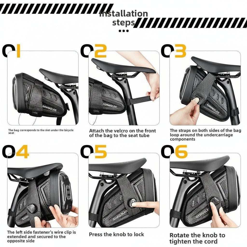 Hard Shell Bike Saddle Bag (2.5L) — Quick - Release Dial Mount, Water - Resistant, Large Capacity | OPlace - OPlace