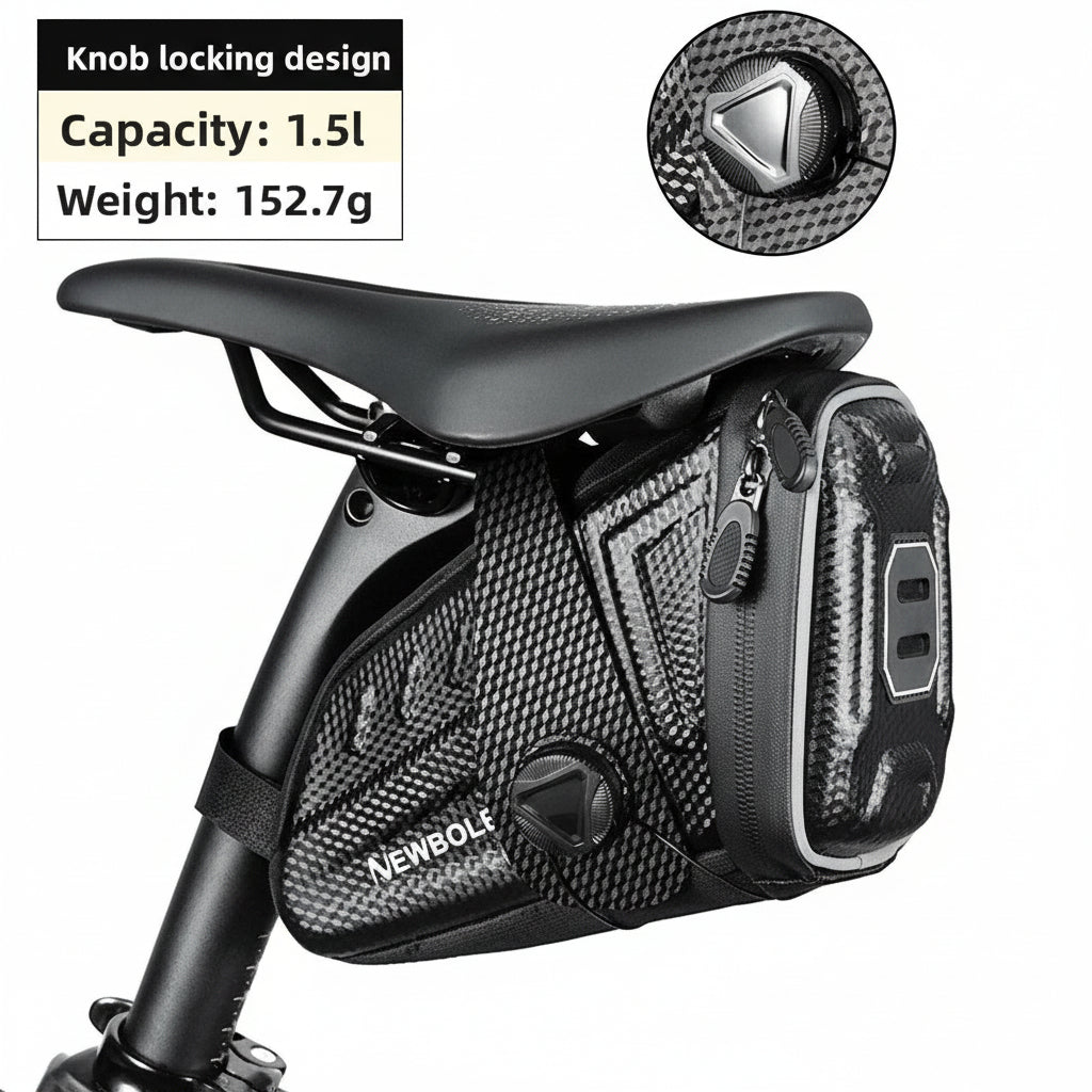 Hard Shell Bike Saddle Bag (2.5L) — Quick - Release Dial Mount, Water - Resistant, Large Capacity | OPlace - OPlace