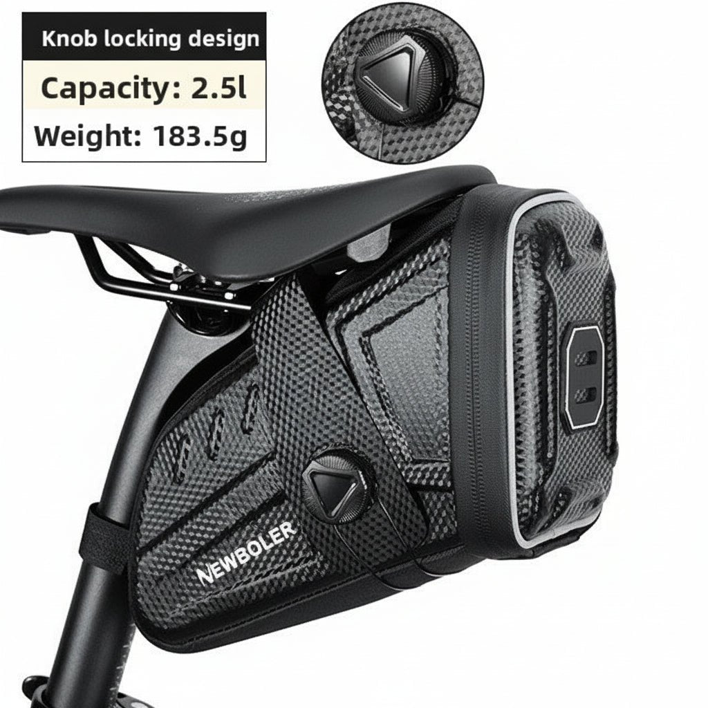 Hard Shell Bike Saddle Bag (2.5L) — Quick - Release Dial Mount, Water - Resistant, Large Capacity | OPlace - OPlace