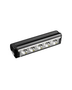 Multi-LED USB-C rechargeable bike front light shown from the opposite angle on white