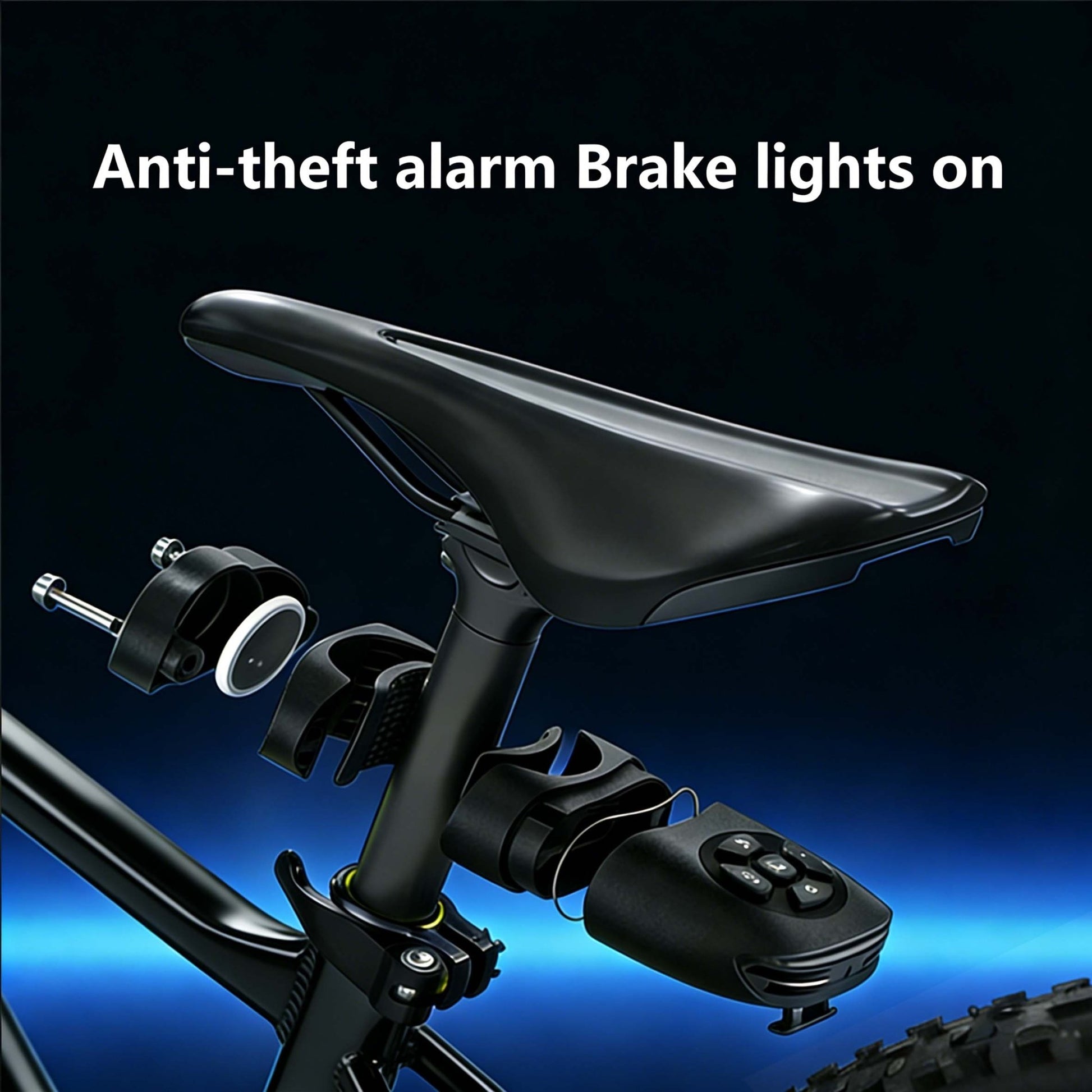 Smart Bike Alarm Tail Light - Hidden 'Find My' Tracker Slot & Brake Sensor - OPlace